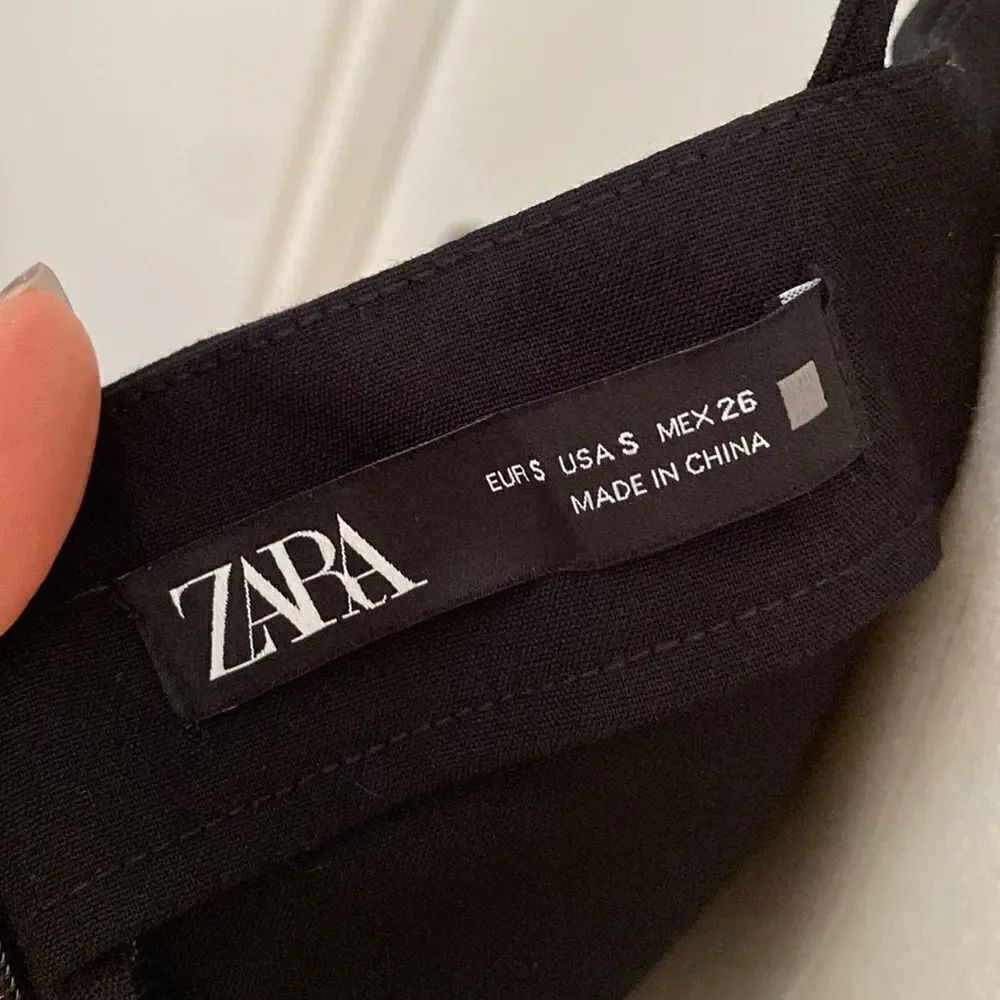 Zara Black Lightweight Midi Dress with Thigh Split Size Small - Picture 10 of 14